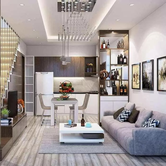 THIẾT KẾ PHÒNG KHÁCH LIỀN BẾP ĐỈNH CAO CỦA SỰ NHÀN HẠ HAY 